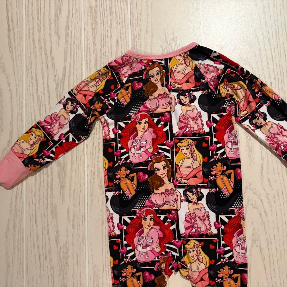 Wei Wei Disney Princess Bamboo Baby Girl Sleeper Size 12–18M 2-Way Zip NEW - Picture 11 of 11